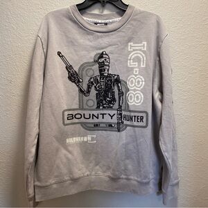 Star Wars Gray Bounty Hunter Crewneck Sweater. Men’s XL. Lucas Films, Disney